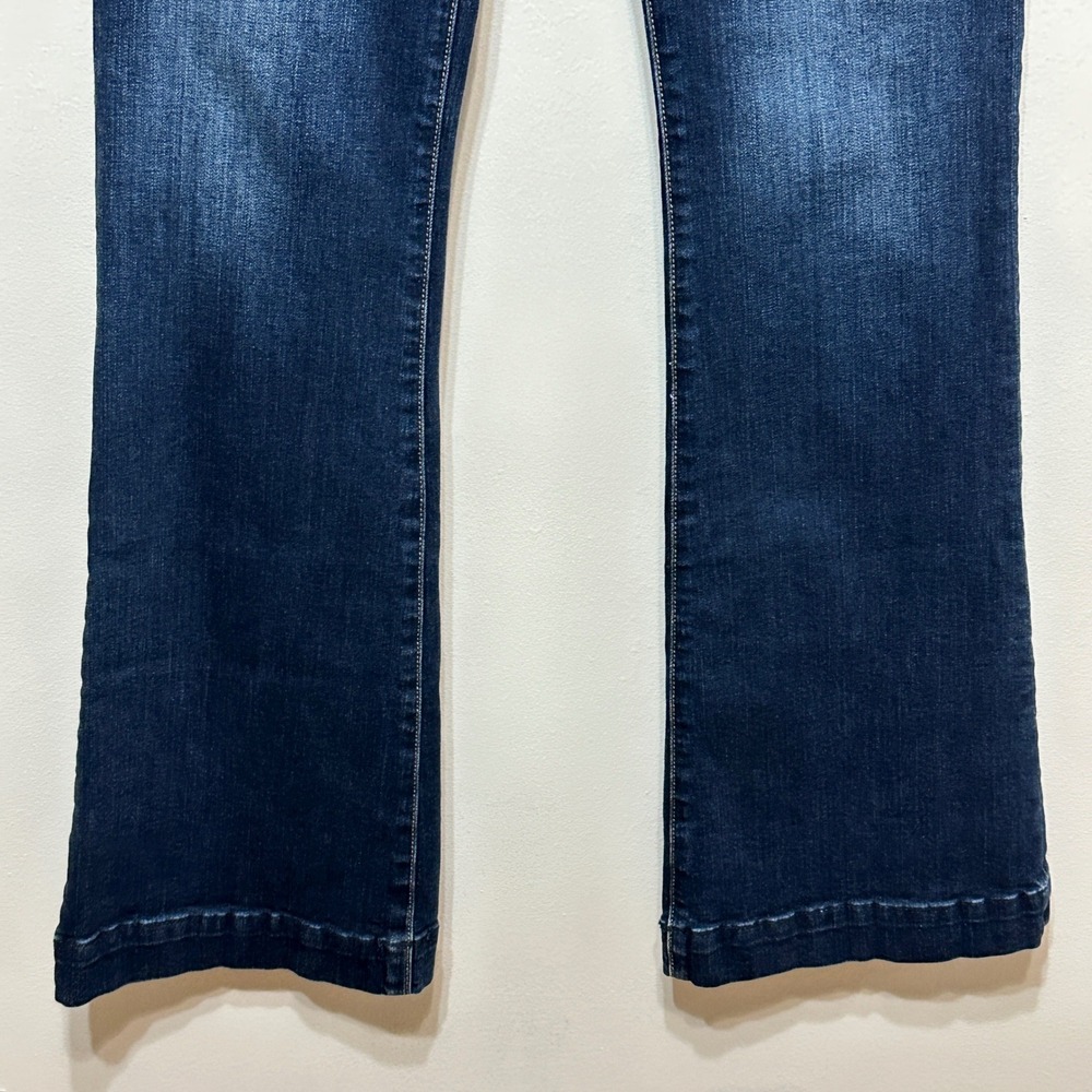 7 For All Mankind Dojo Jeans Women 30x34 Blue Trouser Authentic Flare Leg Y2K - Picture 8 of 16